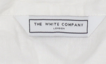 The White Company Women’s White Linen Tunic Blouse Size 12 Long Sleeve