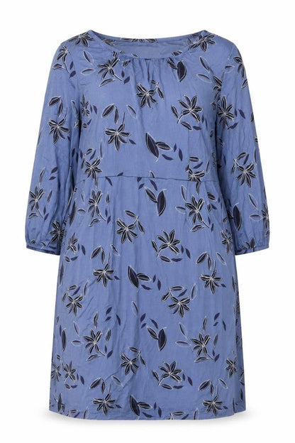 White Stuff Women’s Blue Floral Shift Dress Size 14 Viscose Stretch