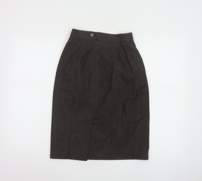 Next Women Brown Wool Blend Pencil Skirt Size 10 Workwear