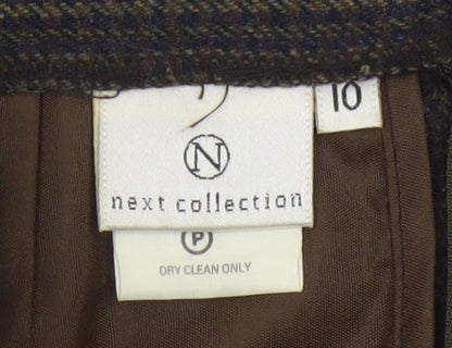 Next Women Brown Wool Blend Pencil Skirt Size 10 Workwear