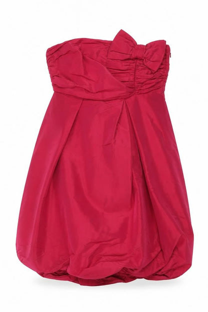 Oasis Women Red Strapless Bubble Hem Party Dress Size 10