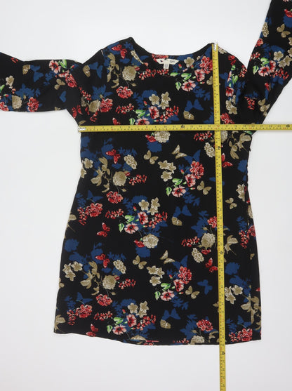 Yumi Women’s Multicoloured Floral Shift Dress UK 14 3/4 Sleeve