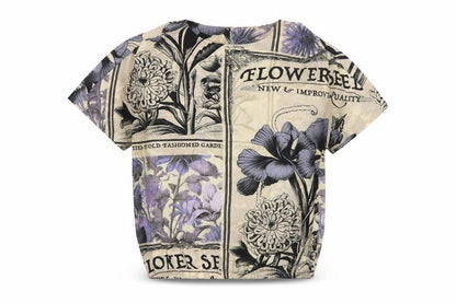 Next Women's Beige Floral Graphic T-Shirt UK 8 Short Sleeve Viscose Blend