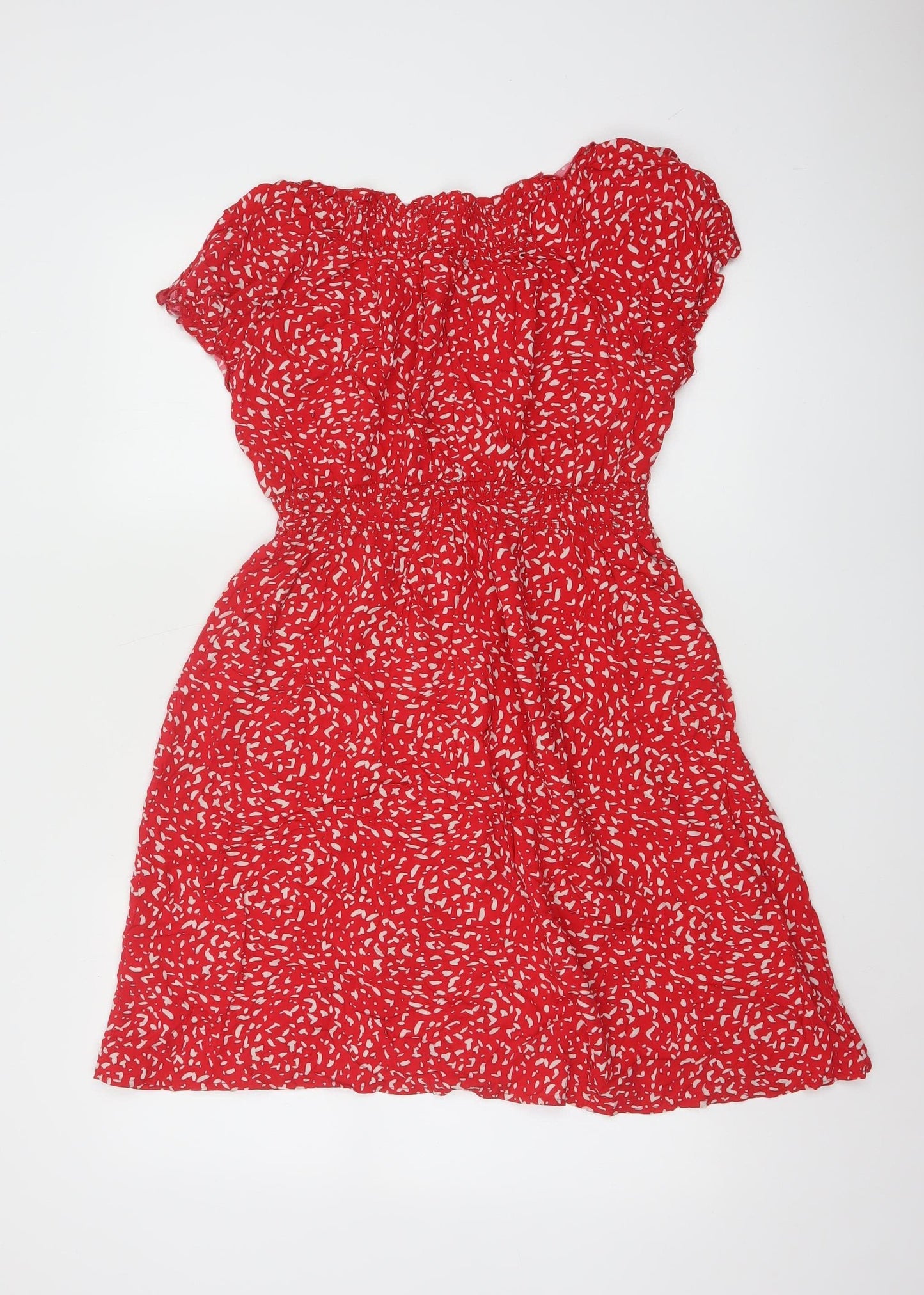 Apricot Women’s Red Floral A-Line Dress Size 16 Short Sleeve