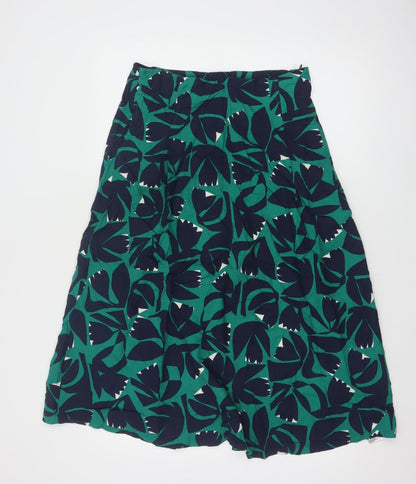 Seasalt Cornwall Womens Green Floral A-Line Midi Skirt UK 10