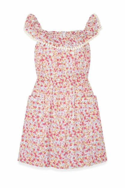 Front view of By Henry Holland Women's Multicoloured Floral A-Line Dress, size 10