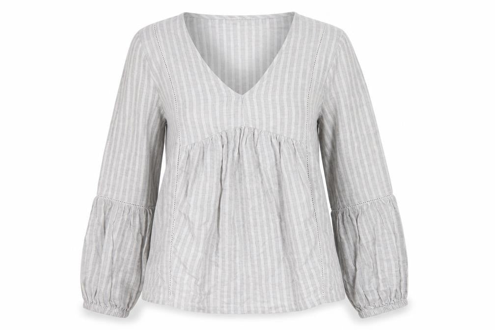 Maison de Nimes Women’s Grey Check Tunic Blouse Size 8
