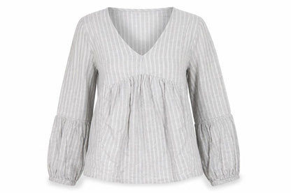 Maison de Nimes Women’s Grey Check Tunic Blouse Size 8