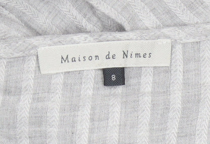 Maison de Nimes Women’s Grey Check Tunic Blouse Size 8