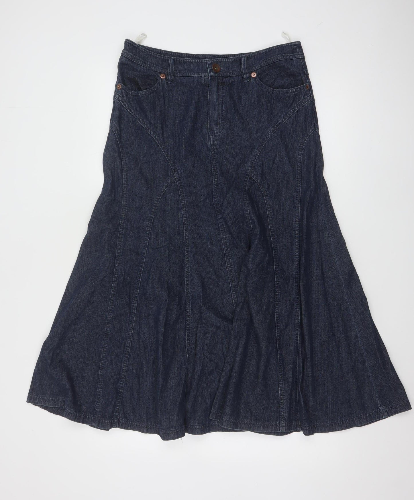Marks and Spencer Women’s Blue Denim A-Line Midi Skirt UK 12
