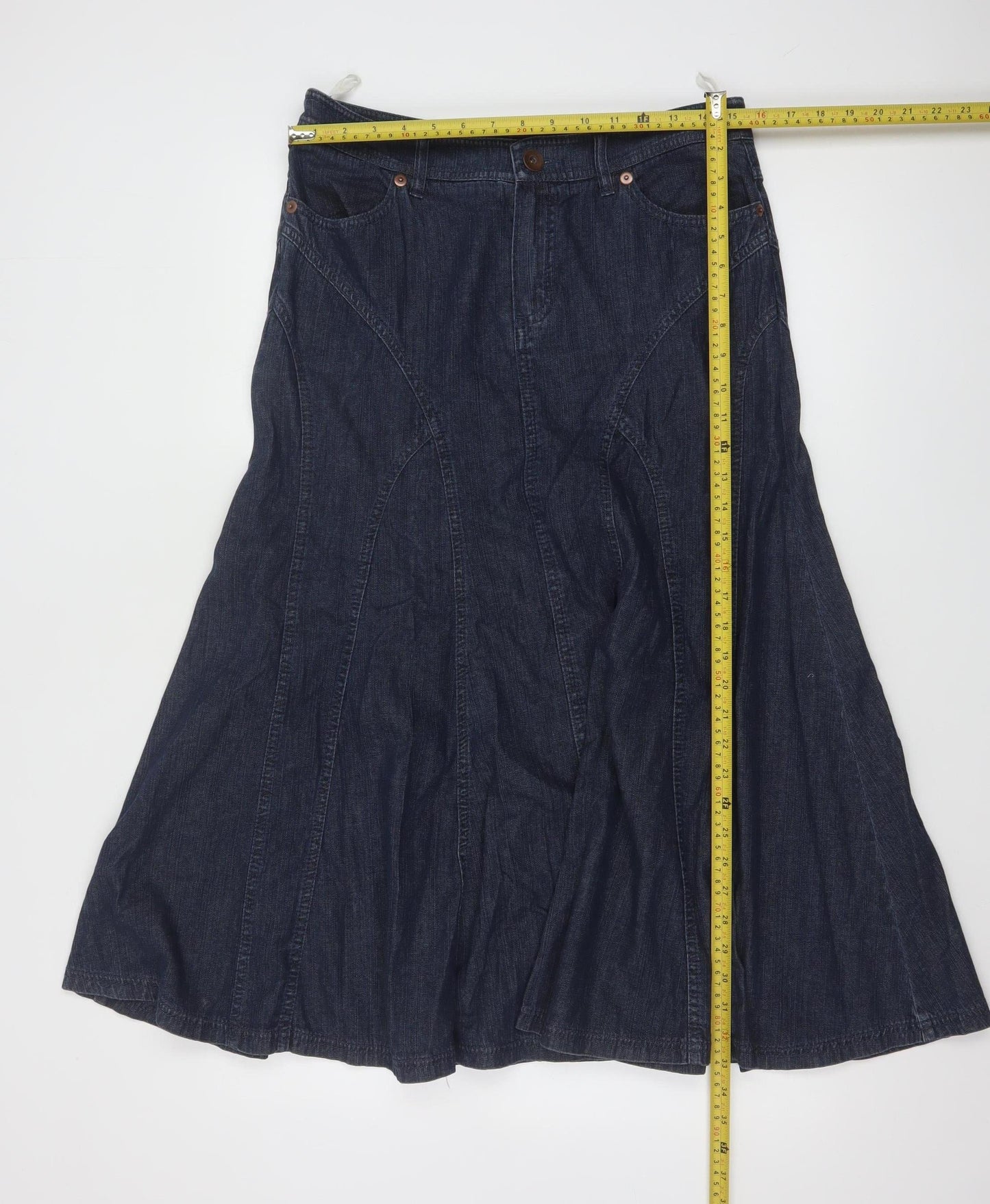 Marks and Spencer Women’s Blue Denim A-Line Midi Skirt UK 12