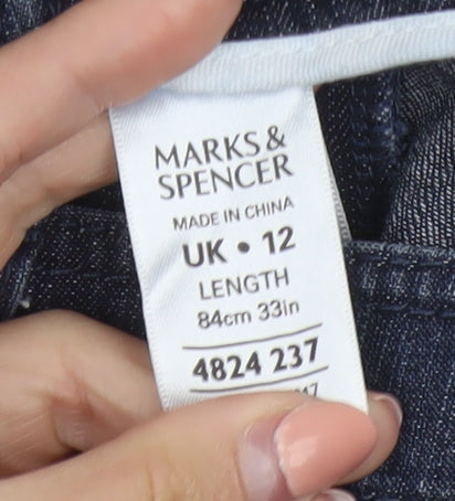 Marks and Spencer Women’s Blue Denim A-Line Midi Skirt UK 12