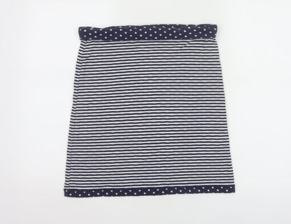 White Stuff Women Blue Striped Cotton Stretch Skirt Size 10