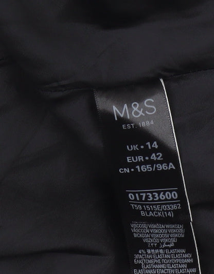 Marks and Spencer Women’s Black Sheath Knee Length Work Dress UK 14