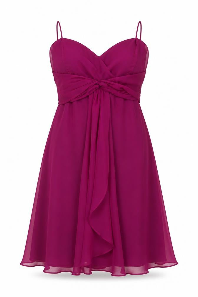 Debut Women Purple Size 12 Fit & Flare Chiffon Knee Length Dress