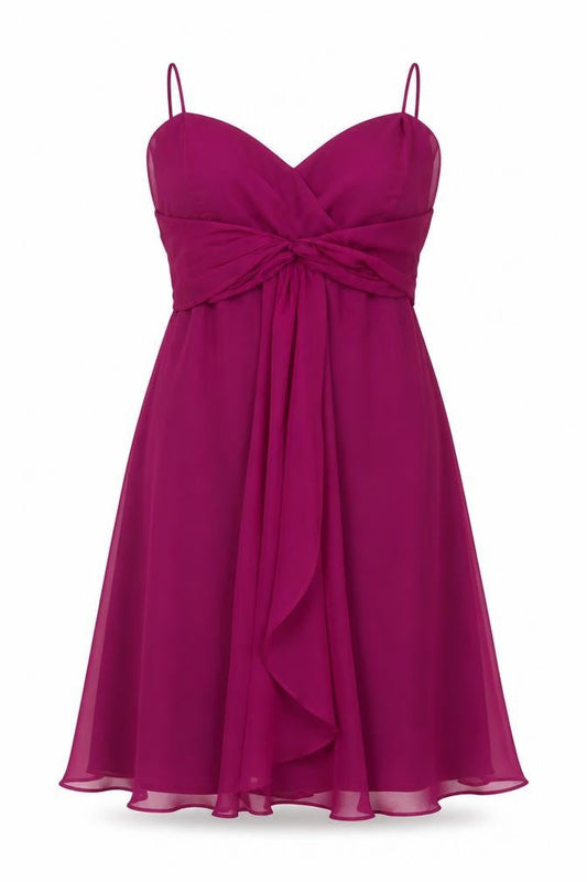 Debut Women Purple Size 12 Fit & Flare Chiffon Knee Length Dress
