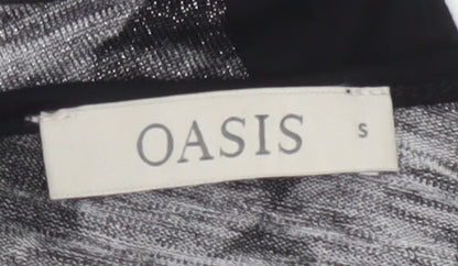 Oasis Womens Grey Floral Sleeveless Blouse Size S