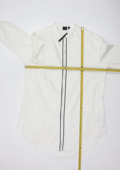 ASOS Men’s White 3XL Regular Fit Band Collar Long Sleeve Shirt