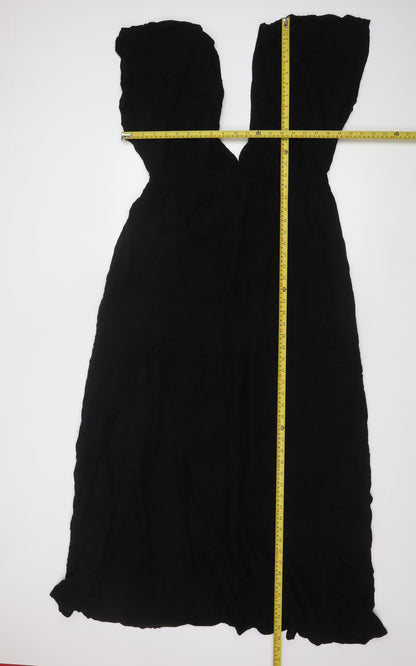ASOS DESIGN Women’s Black Viscose Midi A-Line Dress Size 16