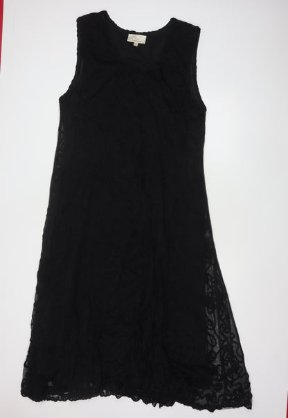 Ann Harvey Women's Black Size 24 Sleeveless Shift Dress