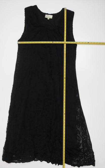 Ann Harvey Women's Black Size 24 Sleeveless Shift Dress