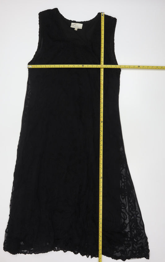 Ann Harvey Women's Black Size 24 Sleeveless Shift Dress