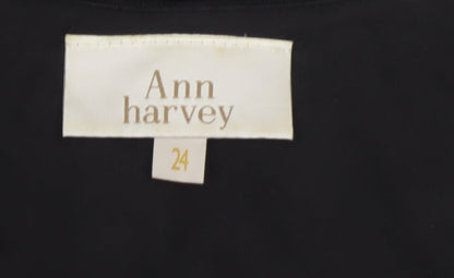 Ann Harvey Women's Black Size 24 Sleeveless Shift Dress