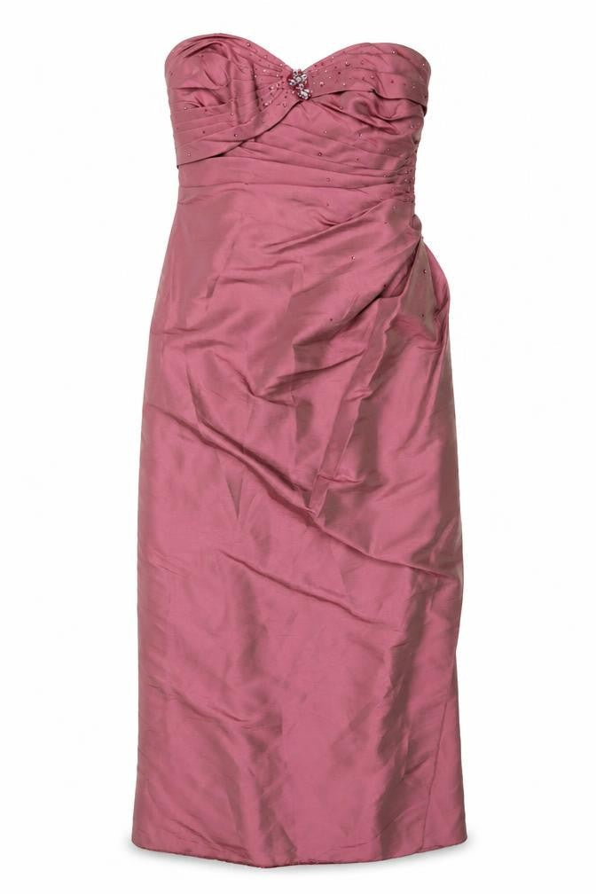 Romantica Women’s Pink Strapless Long Beaded Mermaid Dress Size 22