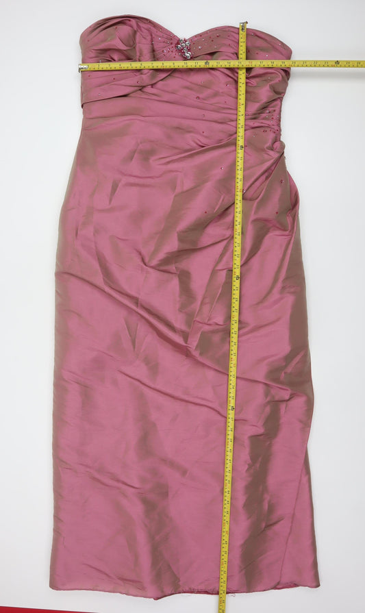 Romantica Women’s Pink Strapless Long Beaded Mermaid Dress Size 22