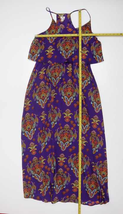 River Island Women’s Purple Paisley Midi Slip Dress Size 12