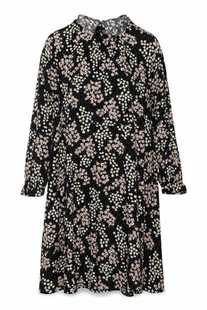 Evans Women’s Plus Size Black Floral Smocked Long Sleeve Dress UK 26/28