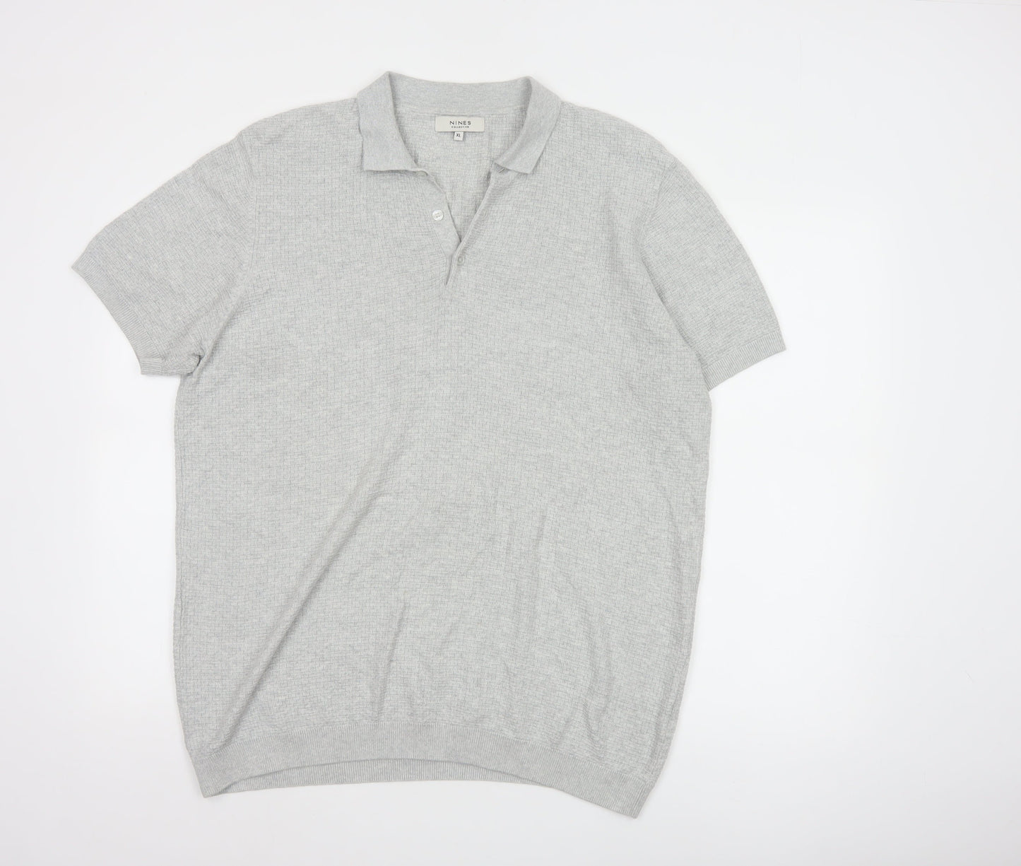 Nines Collection Men's Grey Short Sleeve Polo Shirt XL Classic Fit