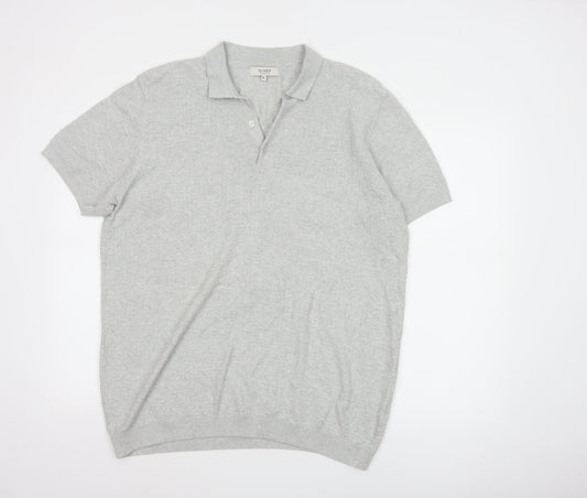 Nines Collection Men's Grey Short Sleeve Polo Shirt XL Classic Fit