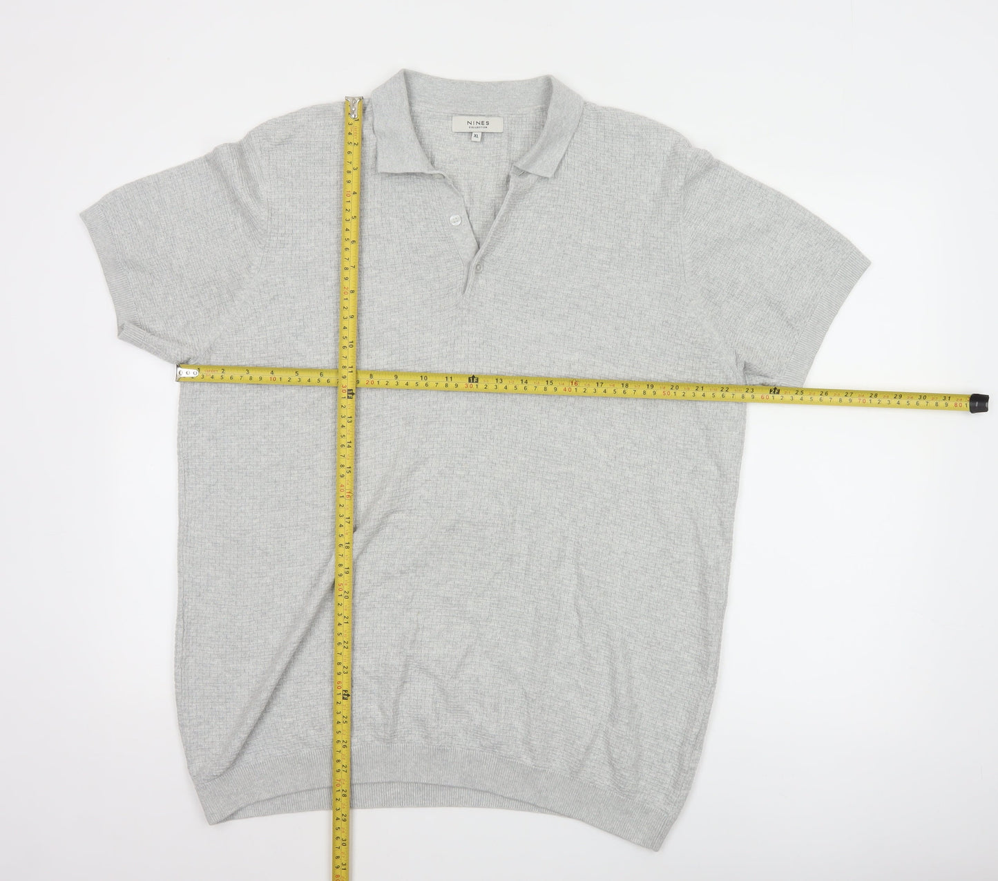 Nines Collection Men's Grey Short Sleeve Polo Shirt XL Classic Fit
