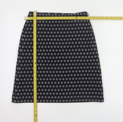 Hobbs Women Blue Polka Dot Wool Blend Pencil Skirt Size 8