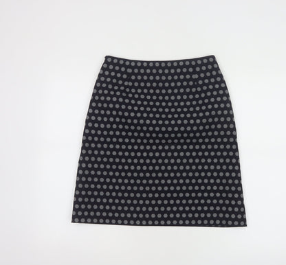 Hobbs Women Blue Polka Dot Wool Blend Pencil Skirt Size 8
