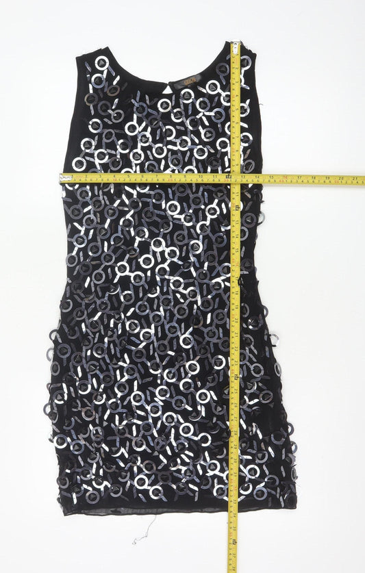 ASOS Women’s Black Sequin Bodycon Short Dress Size 8 Party Wear