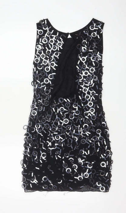 ASOS Women’s Black Sequin Bodycon Short Dress Size 8 Party Wear