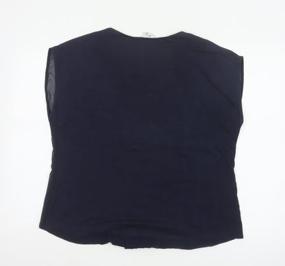 Boden Women's Blue Cotton Modal Pleated Sleeveless Blouse Size 18