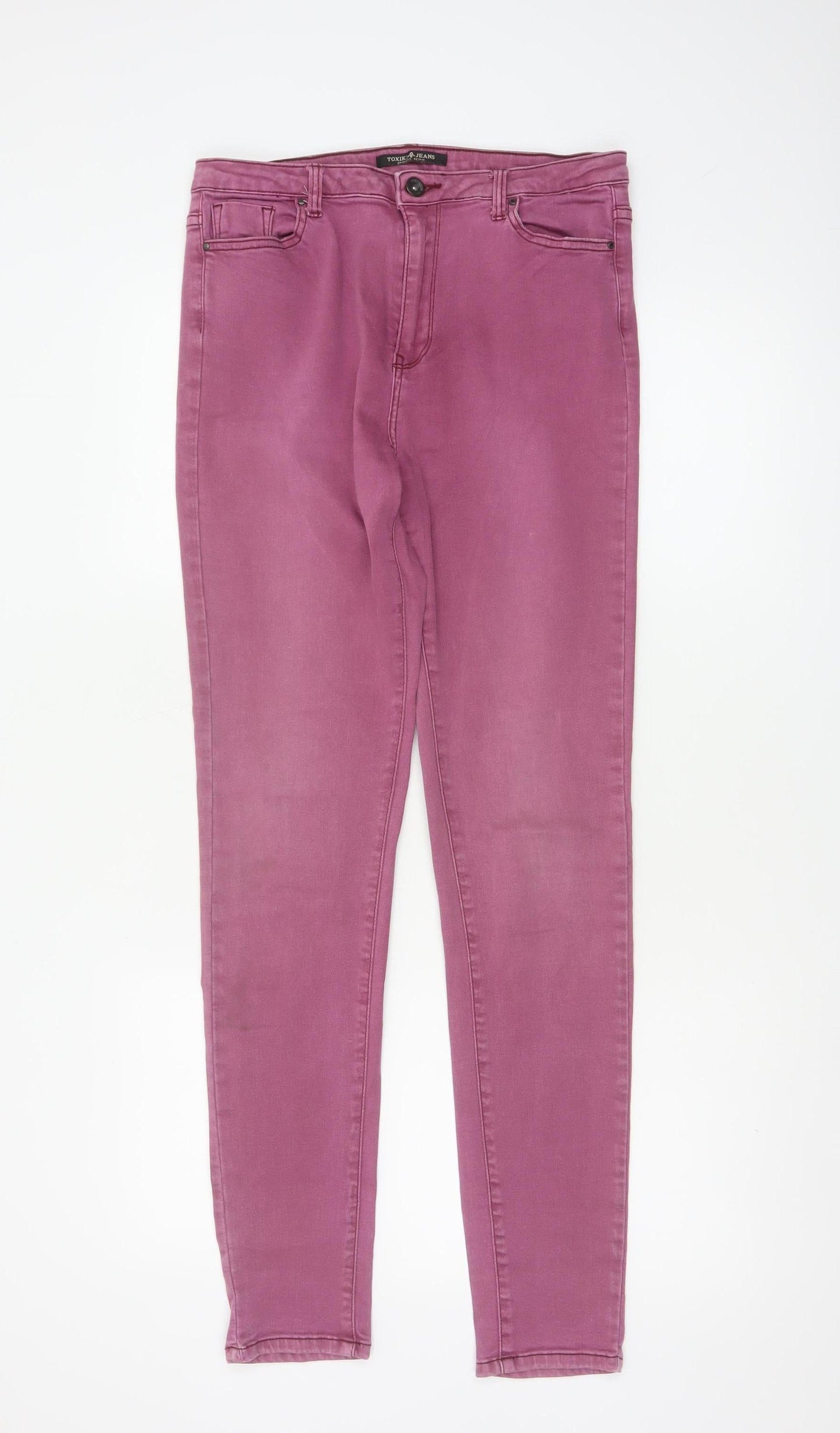 Toxik3 Womens Pink Skinny Denim Jeans XL Slim Fit Stretch