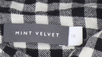 Mint Velvet Women's Black Check Cotton Shirt Dress Size 10