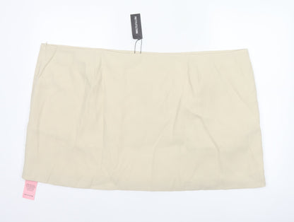 PrettyLittleThing Women Plus Beige High Rise Pencil Skirt UK 30
