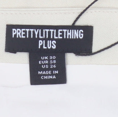 PrettyLittleThing Women Plus Beige High Rise Pencil Skirt UK 30