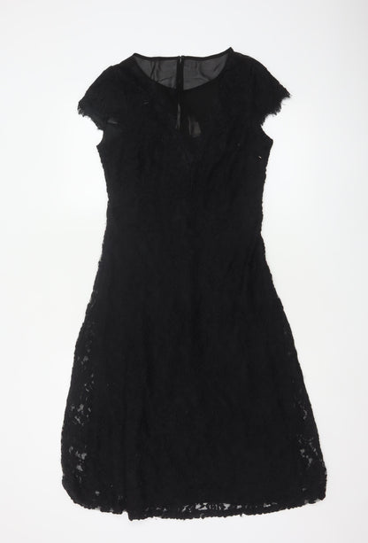 Sangria Women’s Black Lace A-Line Knee Length Dress Size 8