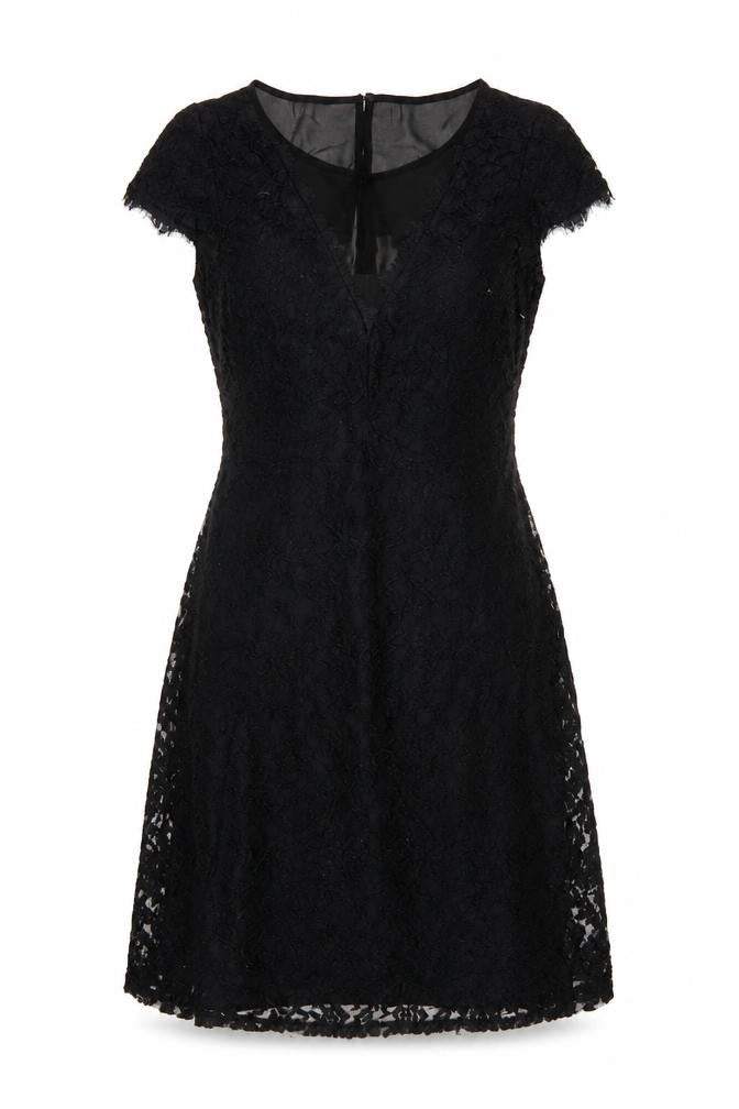 Sangria Women’s Black Lace A-Line Knee Length Dress Size 8