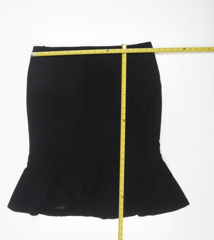 Marks and Spencer Womens Black Size 18 Trumpet Knee Length Skirt