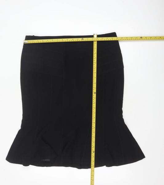 Marks and Spencer Womens Black Size 18 Trumpet Knee Length Skirt