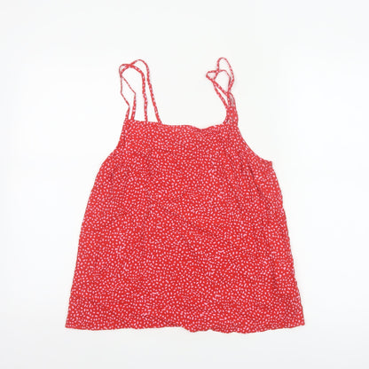 Hush Women's Red Floral Camisole Vest Top Size 8 Viscose Summer