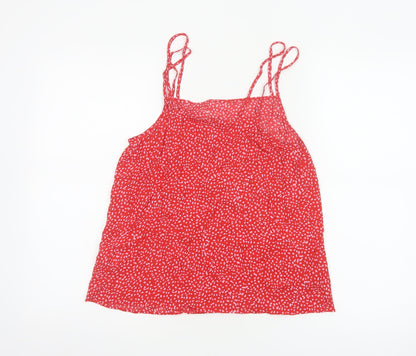 Hush Women's Red Floral Camisole Vest Top Size 8 Viscose Summer