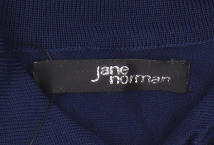 Jane Norman Women Blue Size 12 Collared Belted Shirt Dress